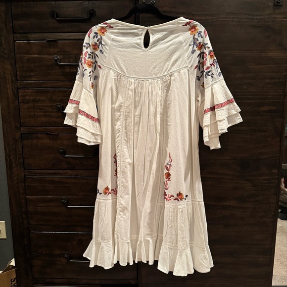 Free People White Dress with Colorful Floral Embroidery - Picture 6 of 8